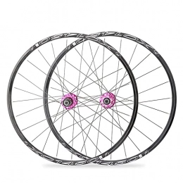 DSMGLSBB Mountain Bike Wheelset, 26/27.5 Inch Bicycle Wheel, Double Walled Aluminum Carbon Hub, Quick Release Disc Brake, 8-11 Speed Cassette, Front And Rear Wheels,Purple,27.5