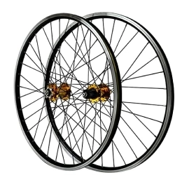 DYSY Spares DYSY 26 Inch 27.5" V-Brake Bicycle Wheelset MTB Aluminum Alloy 29 Inch Mountain Cycling Wheels 32 Hole for 7 / 8 / 9 / 10 / 11 Speed Rim (Color : Gold, Size : 26 inch)