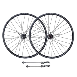 DYSY Mountain Bike Wheel DYSY MTB Bicycle Wheelset Tubeless 26 27.5 29 Inch, Aluminum Alloy Mountain Bike Sealed Bearings Hub QR 9mm 32 Hole Disc Brake For 7 / 8 / 9 / 10 / 11 Speed (Color : Black, Size : 27.5 inch)