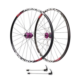 DYSY Spares DYSY MTB Cycling Wheels 26 / 27.5 Inch, Ultra-light Aluminum Alloy Bicycle Wheelset Disc Brake Rim for 7 / 8 / 9 / 10 / 11 Speed Rim (Color : Purple, Size : 26 inch)