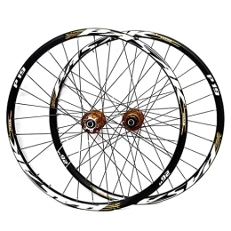 FARUTA Spares FARUTA Mountain Bike Aluminum Alloy Wheel Set 26 / 27.5 / 29", Double-Walled Alloy Wheel Rims 32H Sealed Bearing Hub, Disc Brake, Quick Release 7-11 Speed, Gold, 26
