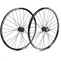 FDSAA Mountain Bike Wheel FDSAA 26 / 27.5 Inch Bicycle Wheelset Mountain Super Light MTB Double Wall Rims Bike Wheels Set Hub 28Holes Fit 7 / 8 / 9 / 10 / 11 Speed Flywheel (Color : Black, Size : 27.5inch)