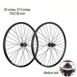 FHGH Spares FHGH 26 / 27.5 / 29 Inch Mountain Bike Wheel, Bike Wheel 135mm / Medium Lock After Support 100mm / Nylon Tire Pad / Support 7 / 8 / 9 / 10 Speed Cassette Flywheel / 32 Hole / With Quick Release Lever