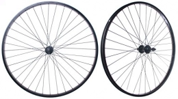 FireCloud Cycles Spares FireCloud Cycles 26" Wheelset (Front / Rear) Solid Axle MTB BIKE / CYCLE Black Wheels - Black Spokes for Threaded Freewheel 5 / 6 / 7 speed cog