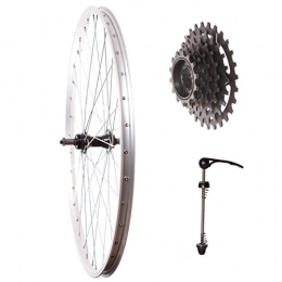 FireCloud Cycles Spares FireCloud Cycles Rear 26" MOUNTAIN BIKE WHEEL WITH Quick Release Hub + 6sp COG + Skewer SILVER