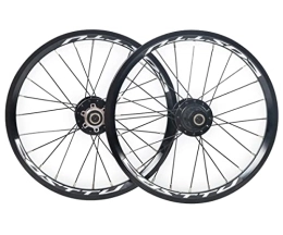 Generic Mountain Bike Wheel Foldable Bike Wheels 16 Inch Bicycle Wheelset Disc Brake Wheels Quick Release 349 MTB BMX Rim 24 Holes Hub 100 / 135mm 7 / 8 / 9 / 10 / 11 Speed Cassette 1220g (Color : Blue, Size : 16'' 349) (Black 16