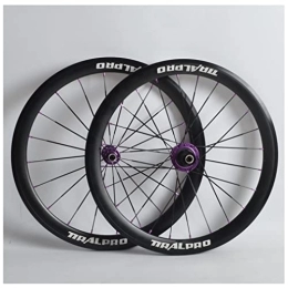 Generic Mountain Bike Wheel Folding Bike Wheelset 20 / 22 Inch 406 / 451mm BMX Rim Brake Wheels Quick Release Hub 100 / 130mm For 8 9 10 11 Speed Cassette MTB Bicycle (Color : Red, Size : 406) (Purple 451)