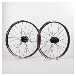 HSQMA Spares Folding Bike Wheelset 20 Inch 406mm / 451mm BMX Rim V / Disc Brake MTB Bicycle Quick Release Wheels 24 Holes Hub 100 / 135mm For 7 8 9 10 Speed Cassette (Color : 451 Black)
