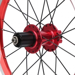 Cerlingwee Spares Folding Bike Wheelset, Mountain Bike Wheelset, 6 Nail Bearing Compatible Aluminium Alloy Sturdy for Adult Children Mountain Bike V Brake Outdoor Use(red)