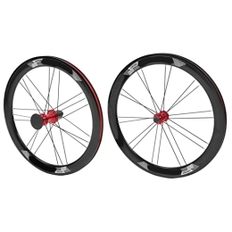FOLOSAFENAR Spares FOLOSAFENAR Mountain Cycling Wheels, Red Hub Flexible Stable Bicycle Wheelset Black Spoke for Cycling for Outdoor for Replacement