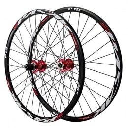 FOUFA Spares FOUFA Mountain Bike Wheelset, 26 / 27.5 / 29Inch Aluminum Alloy Rim Front / Rear Wheel MTB Wheelset 32H, for 7-12 Speed Cassette (Color : Red, Size : 26inch)