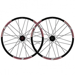 FREEDOH Spares FREEDOH Mountain Bike Wheel 24 Inch 24 Holes MTB Bike Quick-Release Rims Double-Walled Aluminum Alloy Cassette Flywheel Disc Brakes Rims Compatible 7 / 8 / 9 Speed, Red B