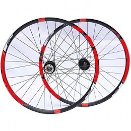 FREEDOH Spares FREEDOH Mountain Bike Wheel Set 26 / 27.5 / 29 Inch 32 Holes 8 / 9 / 10 Speed Cassette Flywheel Aluminum Alloy Quick Release Wheelset MTB Cycling Front / Rear Wheels, Red, 27.5inch