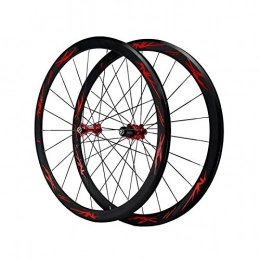 FREEDOH Spares FREEDOH Mountain Bike Wheelset (Front / Rear) 700C Aluminum Alloy Double Layer Rim Front 2 Rear 4 Bearings MTB Bike Rims Compatible 7 / 8 / 9 / 10 / 11 / 12 Speed Flywheel, Red