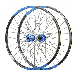 Front and Rear Bike Wheels 26/27.5/29 Inch Quick Release Mountain Bicycle Wheelset Ultralight Alloy MTB Rim Disc Brake 7-11 Speed,Blue_27.5 Inch