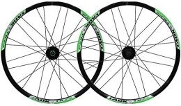 GAOJINXIURZ Mountain Bike Wheel GAOJINXIURZ Wheels Rear Wheel Bike Wheel Set 24" MTB Wheel Double Wall Alloy Rim Tires 1.5-2.1" Disc Brake 7-11 Speed Palin Hub Quick Release 24H Rear Wheel Hybrid Mountain Bike (Color : Green-B)