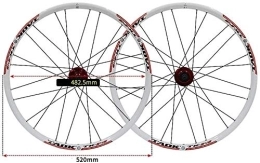 GAOTTINGSD Spares GAOTTINGSD Wheel Mountain Bike Bike Wheel Set 24" MTB Wheel Double Wall Alloy Rim Tires 1.5-2.1" Disc Brake 7-11 Speed Palin Hub Quick Release 24H (Color : Red)