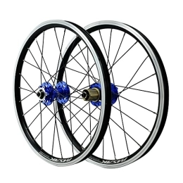 GAOZHE Spares GAOZHE 20 inch Front and Rear Wheel Mountain Bike Wheelset Quick Release Double-Walled Light-Alloy Rims Freewheel Rim V Brake / Disc Brake / Rim Brake 7 / 8 / 9 / 10 / 11 / 12 Speed (Color : Blue, Size : 20in)