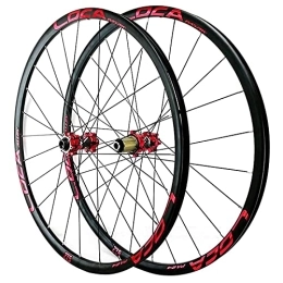 GAOZHE Spares GAOZHE 26 / 27.5 / 29 Inch MTB Front + Rear Wheels Barrel Shaft Mountain Bike Wheelset Disc Brake Ultralight Alloy MTB Rim 24 Holes 8 9 10 11 12 Speed (Color : Red, Size : 26in)