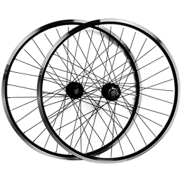 GAOZHE Mountain Bike Wheel GAOZHE 26 / 29 In Bicycle Wheelset Hybrid Mountain Bike Wheels Double Wall Aluminum Alloy MTB Rim Disc Brake / V Brake Quick Release 32 Holes 7 8 9 10 11 Speed Cassette (Color : Black, Size : 26in)