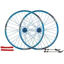 GAOZHE Spares GAOZHE 26 In Mountain Bike Wheelset Quick Release 32 Holes Double-Walled Light-Alloy Rims Disc Brake Bicycle Wheel (Front + Rear) 7 / 8 / 9 / 10 Speed Cassette (Color : Blue, Size : 26in)