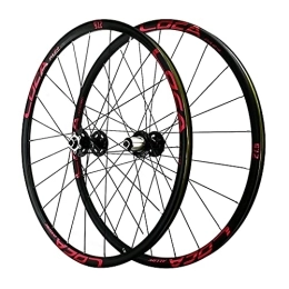GAOZHE Spares GAOZHE Double Wall Bike Wheelset 26 / 27.5 / 29 in MTB Double Walled Aluminum Alloy Rim Disc Brake Quick Release Mountain Bike Wheels 24 Holes 7 8 9 10 11 12 Speed (Color : Red, Size : 27.5in)