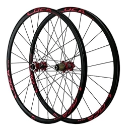 GAOZHE Spares GAOZHE MTB Bicycle Wheelset 26 / 27.5 / 29 in for Mountain Bike Ultralight Alloy Rim Disc Brake for 8 9 10 11 12 Speed Card Hub Sealed Bearing Thru Axle 24 Holes (Color : Red-2, Size : 27.5in)
