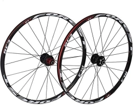 GDD Mountain Bike Wheel GDD Cycle Wheel MTB Bicycle Wheelset, 26 / 27.5In Double Walled Aluminum Alloy Mountain Bike Wheels V-Brake Disc Rim Brake Sealed Bearings 8 / 9 / 10 Speed Cassette (Color : 26in)