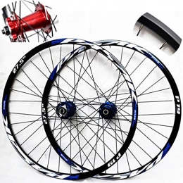 GJZhuan Mountain Bike Wheel GJZhuan Bicycle Wheels 27.5 Inch Mountain Bike Wheelset Double Walled Aluminum Alloy Rims (Front + Rear) 32 Hole 7 / 8 / 9 / 10 / 11 Speed Fly Wheels (Color : Blue)