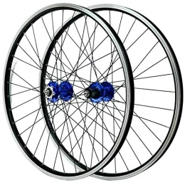 GJZhuan Mountain Bike Wheel GJZhuan Bicycle Wheelset 26inch 4 Bearing Hub 32 Holes Disc V Brake Wheel Mountain Bike Wheel Set 7 / 8 / 9 / 10 / 11 Speed Cassette (Color : Blue)