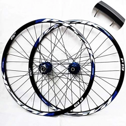 GJZhuan Mountain Bike Wheel GJZhuan Mountain Bike Wheelset 26 Inch Aluminum Alloy Front Rear Set Rims Disc For Road Bicycle Wheel Quick Release 32 Hole Compatible 7 / 8 / 9 / 10 / 11 Speed Fly Wheels (Color : Blue)