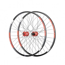 GLING Spares GLING Mountain Bike Wheel Sets 26" / 27.5" / 29" Disc Quick Release, Classic Mountain Front 2 Rear 4 Bearing 6 Paw 72 Ring Wheel Set, Standard 8-11 Speed Tower Base Drive System (Color : Red-26)
