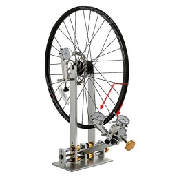 GNMM Bicycle Workbench, Mountain Bike Wheel Rim Adjuster, Wheel Corrector, Road Bike Repair Tool, with 3 Test Tables, Silver