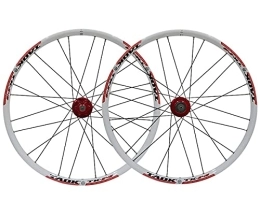 HEIMAZP Spares HEIMAZP 24" MTB Mountain Bike Disc Brake Wheelset Quick Release Wheels Bicycle Rim 1836g 24H QR Hub For 7 / 8 / 9 / 10 Speed Cassette (Color : Red, Size : 24inch)