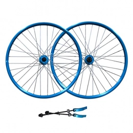 HEIMAZP Spares HEIMAZP 26" Mountain Bike Wheelset Bicycle Rim Disc Brake MTB Wheels Quick Release 32H QR Hub For 7 / 8 / 9 Speed Cassette 2359g (Color : Blue, Size : 26'')