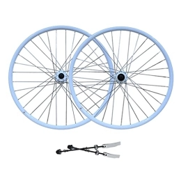 HEIMAZP Spares HEIMAZP 26" Mountain Bike Wheelset Bicycle Rim Disc Brake MTB Wheels Quick Release 32H QR Hub For 7 / 8 / 9 Speed Cassette 2359g (Color : White, Size : 26'')
