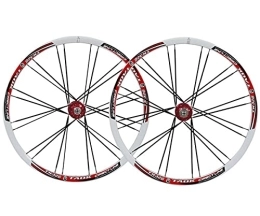 HEIMAZP Mountain Bike Wheel HEIMAZP 26" Mountain Bike Wheelset Disc Brake MTB Quick Release Wheels Bicycle Rim 24 Spokes QR For 7 / 8 / 9 / 10 Speed Cassette 2415g (Color : Red, Size : 26inch)