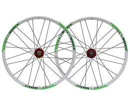 HEIMAZP Mountain Bike Wheel HEIMAZP Mountain Bike Disc Brake Wheelset 24" MTB Quick Release Wheels Bicycle Rim 1836g 24H QR Hub For 7 / 8 / 9 / 10 Speed Cassette (Color : Green A, Size : 24inch)