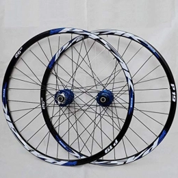 HEIMAZP Mountain Bike Wheel HEIMAZP Mountain Bike Wheelset 26 / 27.5 / 29 Inch MTB Bicycle Rims Quick Release Disc Brake Bike Cycling Wheels 32 Spoke 7 8 9 10 11 Speed Cassette 2200g (Color : Blue, Size : 26inch)