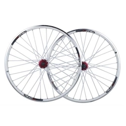 HEIMAZP Spares HEIMAZP Mountain Bike Wheelset 26 Inch MTB Disc / V- Brake Bicycle Wheel Double Layer Rim 32 Spokes 8 9 10 11 12 Speed Cassette Hubs QR (Color : White, Size : 26inch)