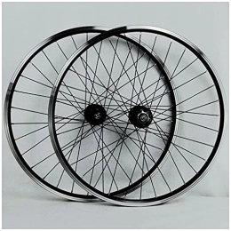HEIMAZP Mountain Bike Wheel HEIMAZP Mountain Bike Wheelset 26inch Disc / Rim Brake MTB Bicycle Wheel Rim 32Spoke QR Sealed Bearing Hubs 6 Pawls for 7 8 9 10 11 12 Speed Cassette (Color : Black hub, Size : 26inch)
