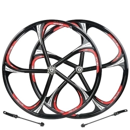 Hengqiyuan Mountain Bike Wheel Hengqiyuan Bike Wheel Set, Mountain Bike Bearing Integrated Wheel Set, 26-Inch Aluminum-Magnesium Alloy Quick Release Wheel
