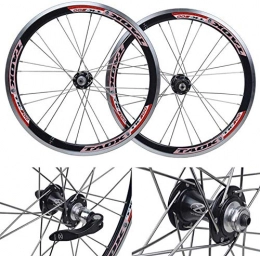 HJRD Mountain Bike Wheel HJRD Cycling wheels, 20 inch bicycle wheelset double wall aluminum alloy Quick release V-brake 24 hole Palin hub 74mm-130mm