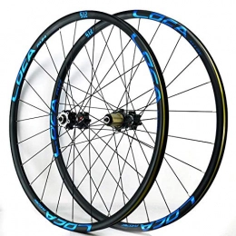 HJRD Spares HJRD Double Wall Bike Wheelset, 26 / 27.5 / 29 inch MTB Rim Disc Brake Quick Release Mountain Bike Wheels 24H 8-11 Speed, Blue(27.5)