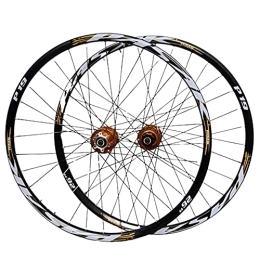 HJXX Mountain Bike Wheel HJXX MTB Bicycle Wheelset, Bike Wheel, Cycling Wheels(front+rear), Bike Wheelset, Aluminum Alloy Disc Brake Hybrid / Mountain Rim for 7 / 8 / 9 / 10 / 11speed-Gold_27.5inch