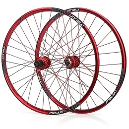 HOMFLOW Spares HOMFLOW （US Stock） Mountain Bike Wheelset 26 Inch Double Wall Aluminum Alloy Disc Brake MTB Wheels 7 / 8 / 9 / 10 Speed Cassette Flywheel QR 32 Holes (Color : Red, Size : 26IN)
