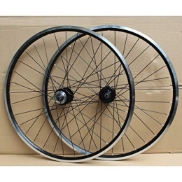 HSQMA Mountain Bike Wheel HSQMA MTB Bike Wheels 26 Inch Bicycle Wheelset Double Layer Rim Sealed Bearing Disc / Rim Brake Quick Release 8 / 9 / 10 Speed Cassette Flywheel 24H (Size : 26inch Black)