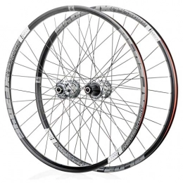 HWL Mountain Bike Wheel HWL 26 / 27.5 Inch Mountain Bike Bicycle Rims, Double Walled Aluminum Alloy Disc Brake Quick Release Palin Bearing 8 / 9 / 10 / 11 Speed 32H (Color : Silver, Size : 27.5 inch)