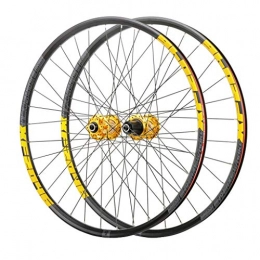 HWL Spares HWL 26 Inch Aluminum Alloy Mountain Bike Bicycle Rims, Double Walled Disc Brake Quick Release Palin Bearing 8 / 9 / 10 / 11 Speed 32H (Color : Yellow, Size : 26 inch)