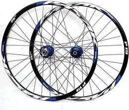 HXJZJ Spares HXJZJ Mountain Bike Wheel Set 26 / 27, 5 / 29 Inch MTB Wheelset Double Wall Aluminum Alloy Bicycle Wheelset Disc Brake Quick Release 32H, Blue-29in